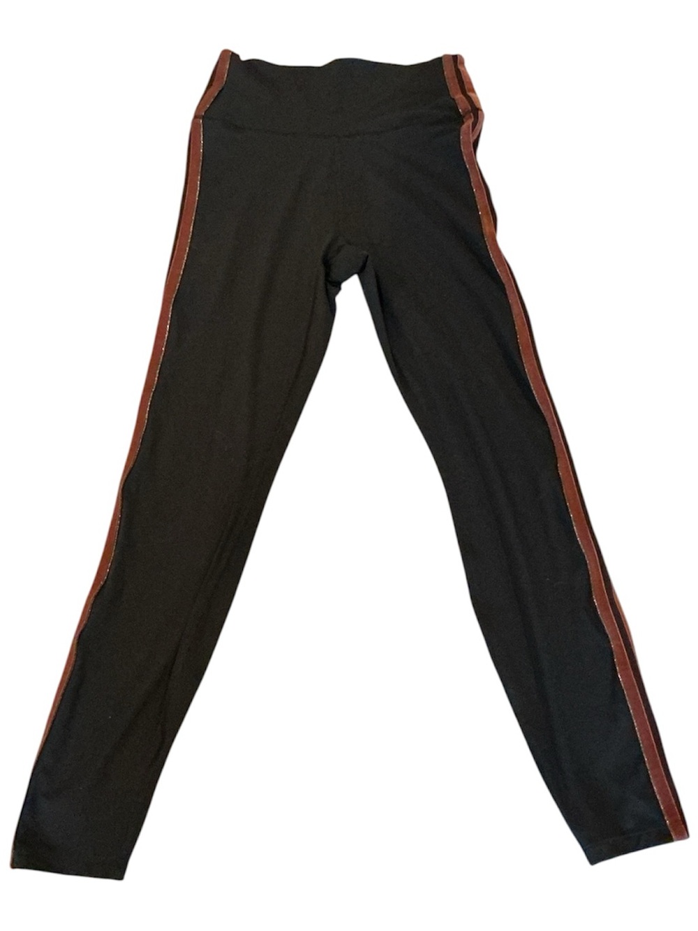 all in motion Black Leggings with Brown Side Stripes